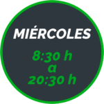 Miércoles 8:30h a 20:30h