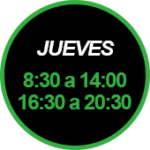 JUEVES - 8:30 A 14:00 Y 16:30 A 20:30